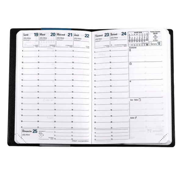 Agenda Semainier 2023 Affaires - 10 X 15 Cm - Noir - Quo Vadis