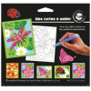 photo-6 cartes sable paillette - Fleurs de printemps - Activités pour enfant