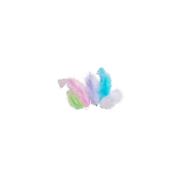 photo-Plumes - Assortiment couleurs pastels - 10 cm - 50 pièces