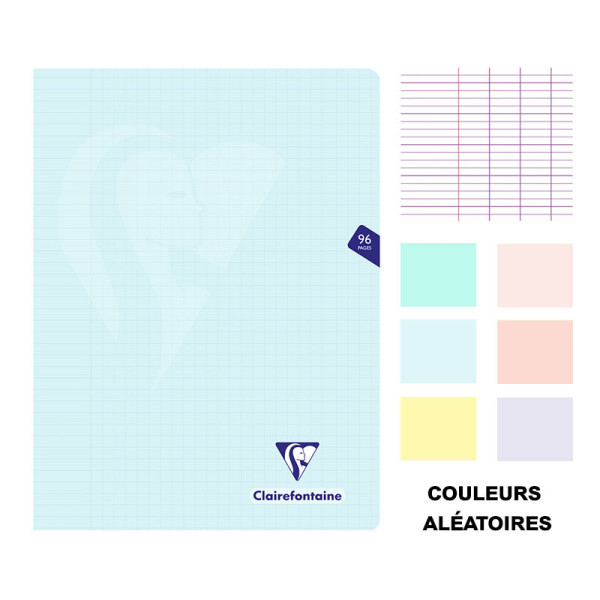 Cahier - 24x32(cm) - Grands carreaux - 96 pages - couverture en polypro - sans spirale - Clairefontaine