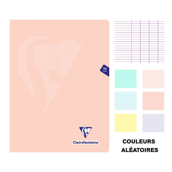 Cahier - 24x32(cm) - Grands carreaux - 96 pages - couverture en polypro - sans spirale - Clairefontaine