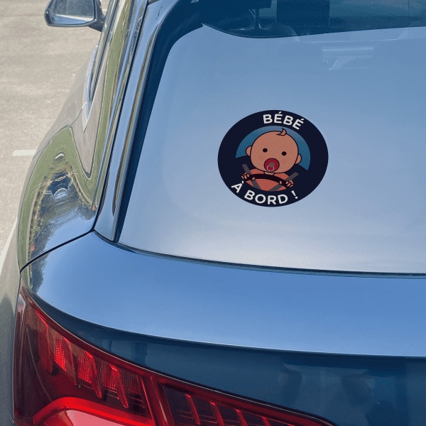 Stickers pour voiture - Bébé à bord - Electrostatique - 15 cm