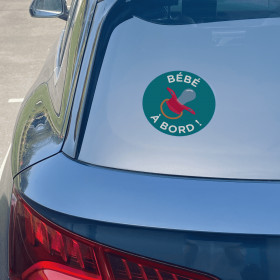 Stickers pour voiture - Bébé à bord tétine - Electrostatique - 15 cm