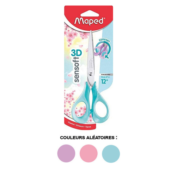 Ciseaux scolaires - Ergonomique - 16 cm - Sensoft Pastel - Maped