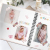 Album photo - Naissance - Bébé - Fille - Rose - 40 pages - Inclus stickers + rubans