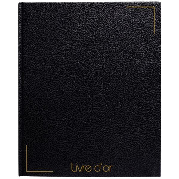 photo-Livre d'or - Noir - Couverture imitation cuir - 26x26cm - 128 pages blanches