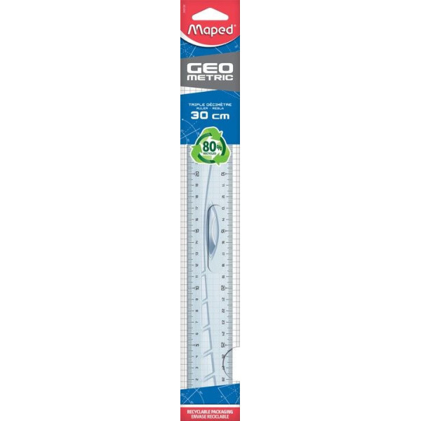 photo-Règle - Triple décimètre - 30 cm - Plastique - Geometric - Maped