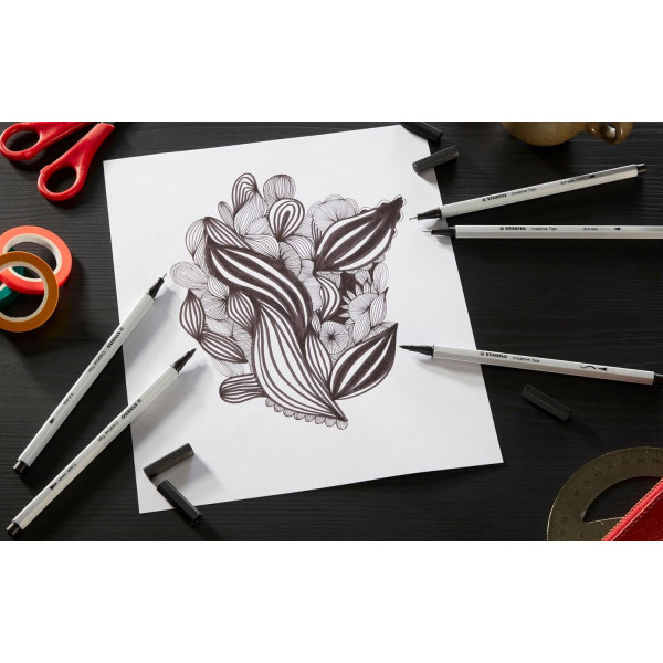 Feutres - Coloriage, dessin - 30 couleurs pastels - Assortiment pointes - STABILO Creative Tips
