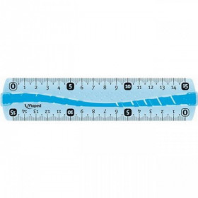 photo-Règle - Double graduation - 15 cm - Plastique - Incassable - Maped