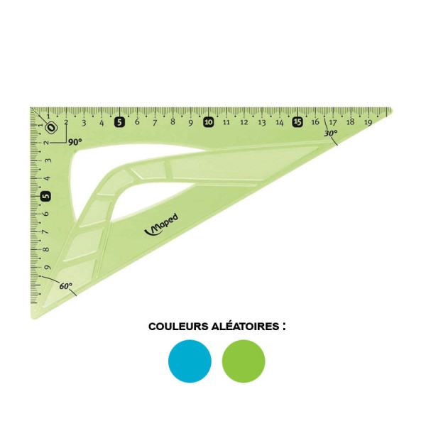 Equerre - Scolaire - 60° - Grand côté 21 cm - Plastique - Incassable - Maped