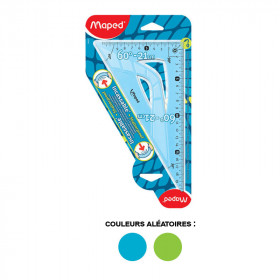 photo-Equerre - Scolaire - 60° et 45°- 2 en 1 - Plastique - Incassable - Maped