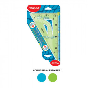 Equerre - Scolaire - 60° et 45°- 2 en 1 - Plastique - Incassable - Maped