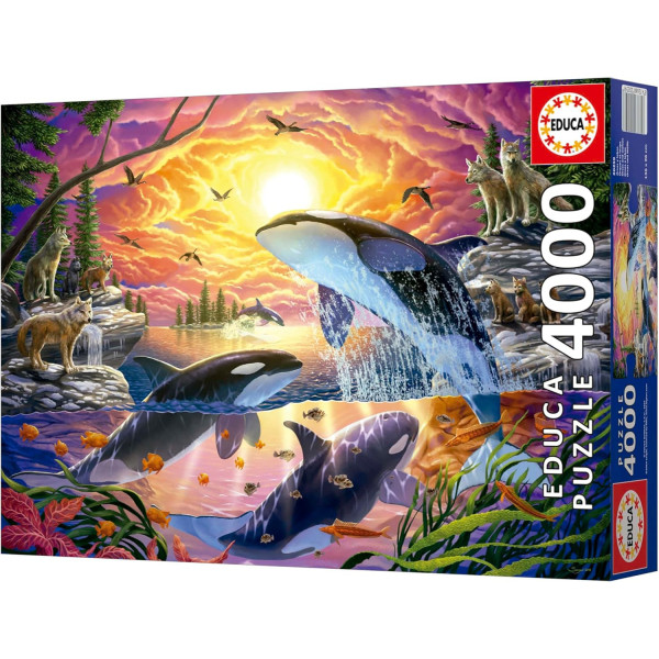 Puzzle - Les orques et les loups - Nature - 4000 pièces - 136x96cm - Dès 14 ans - Educa