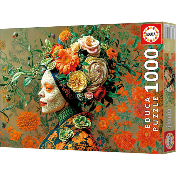Puzzle - Portrait floral artistique - Femme aux fleurs - 1000 pièces - Dès 14 ans - Educa