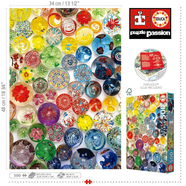 Puzzle - Billes fantaisies - 500 pièces - Dès 11 ans - 34x48cm - Educa