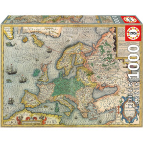 photo-Puzzle - Carte ancienne de l'Europe - 1000 pièces - Dès 14 ans - 68x48cm - Educa