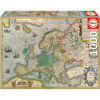 photo-Puzzle - Carte ancienne de l'Europe - 1000 pièces - Dès 14 ans - 68x48cm - Educa