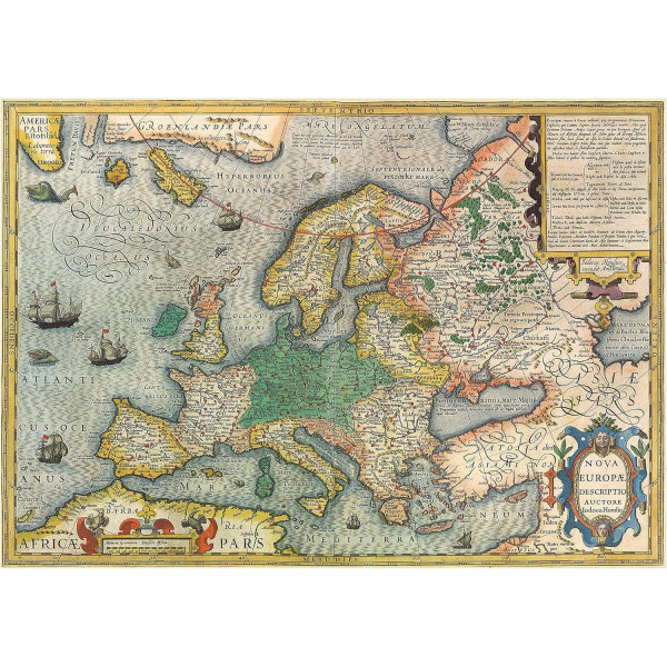 Puzzle - Carte ancienne de l'Europe - 1000 pièces - Dès 14 ans - 68x48cm - Educa