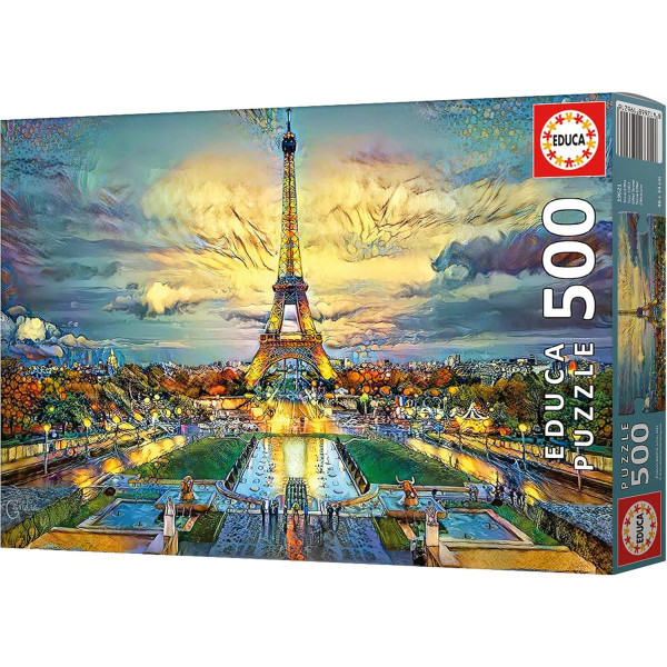 Puzzle - Tableau Tour Eiffel - 500 pièces - Dès 11 ans - 48x34cm - Educa