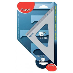 photo-Equerre - Scolaire - 45° - Hypoténuse 21 cm - Aluminium - Maped