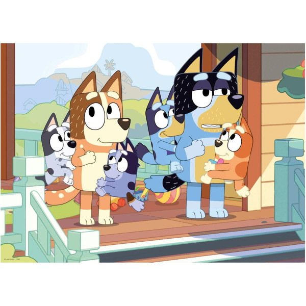 Puzzle - Bluey - 100 pièces - Pièces en bois - Dès 5/6 ans - 36x26cm - Educa
