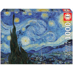 photo-Puzzle - Tableau la nuit étoilée Van Gogh - 1000 pièces - Dès 14 ans - 68x48cm - Educa