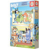 Puzzle - Bluey - Enfant dès 5 ans - 2 x 50 pièces - Pièces en bois - 26x18cm - Educa