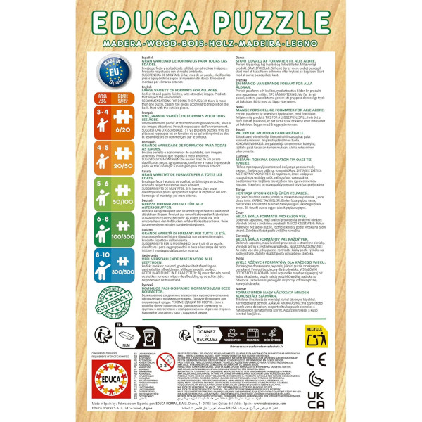 Puzzle - Bluey - Enfant dès 5 ans - 2 x 50 pièces - Pièces en bois - 26x18cm - Educa