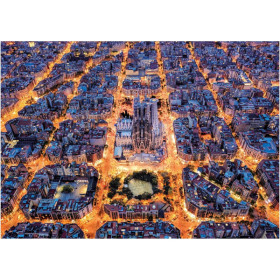 Puzzle - Ville de Barcelone de nuit - 1500 pièces - 85x60cm - Dès 14 ans - Educa