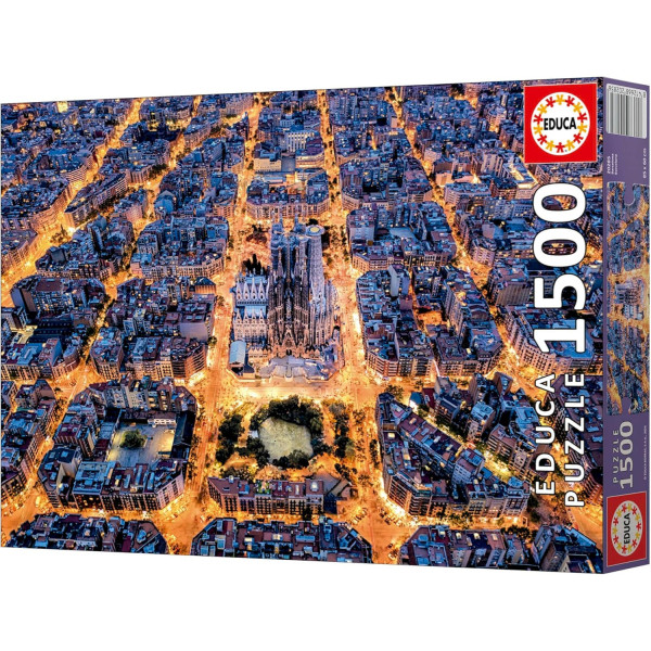 Puzzle - Ville de Barcelone de nuit - 1500 pièces - 85x60cm - Dès 14 ans - Educa