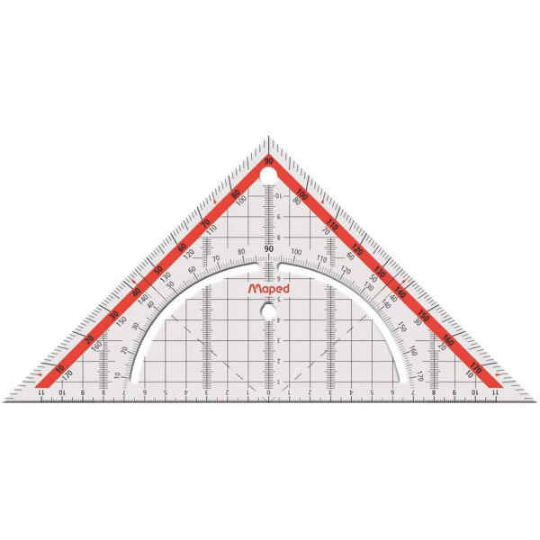Equerre géométrique - Scolaire - 45° - Hypoténuse 26 cm - Geotechnic - Maped