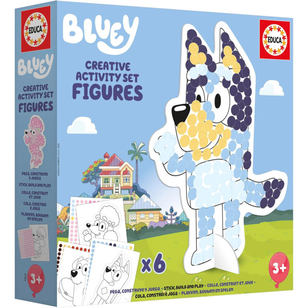 Jeu créatif - Bluey - Collage et gommettes - 6 modèles + accessoires - Educa