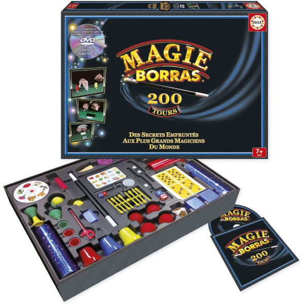 Jeu de société - Jeu de magie - 200 tours - Magie Borras - Apprendre la magie - Dès 7 ans