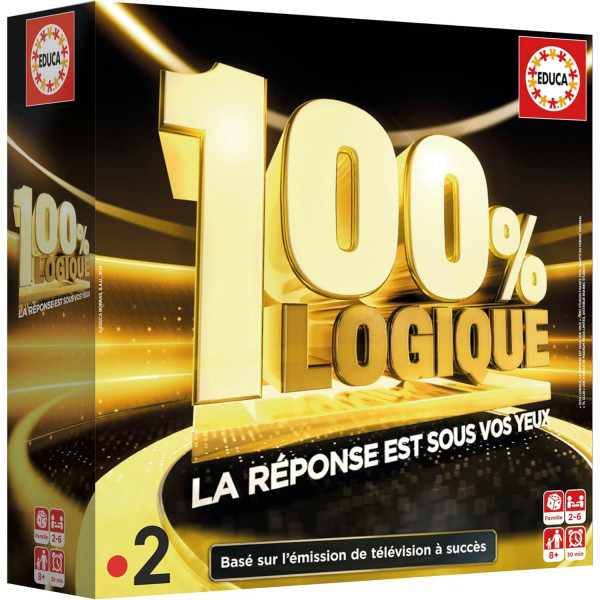 Jeu de société - 100% logique - Basé sur le jeu TV - Dès 8 ans - Educa