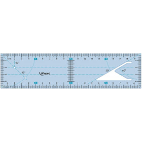 Outil de traçage 2 en 1 - Règle 20 cm - Equerre 45° et 60° - Incassable - Maped