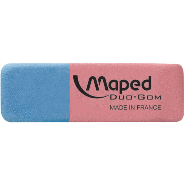 Lot de 2 gommes - Blanche - Double usages - Graphite et encre - Maped