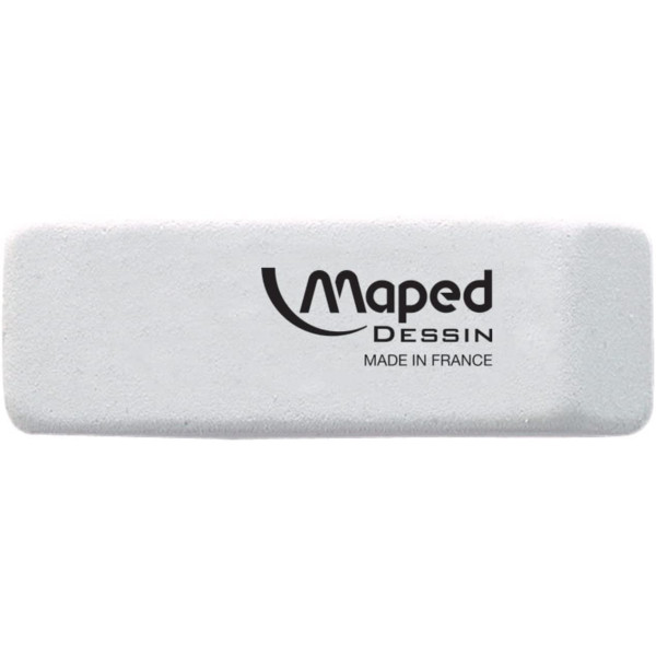 Lot de 2 gommes - Blanche - Double usages - Graphite et encre - Maped