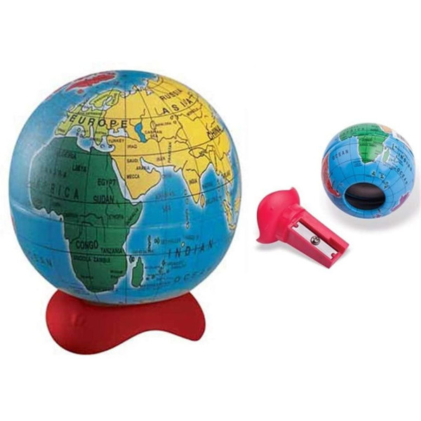 Taille-crayons - 1 trou - Avec réservoir - Globe - Carte du monde - Maped