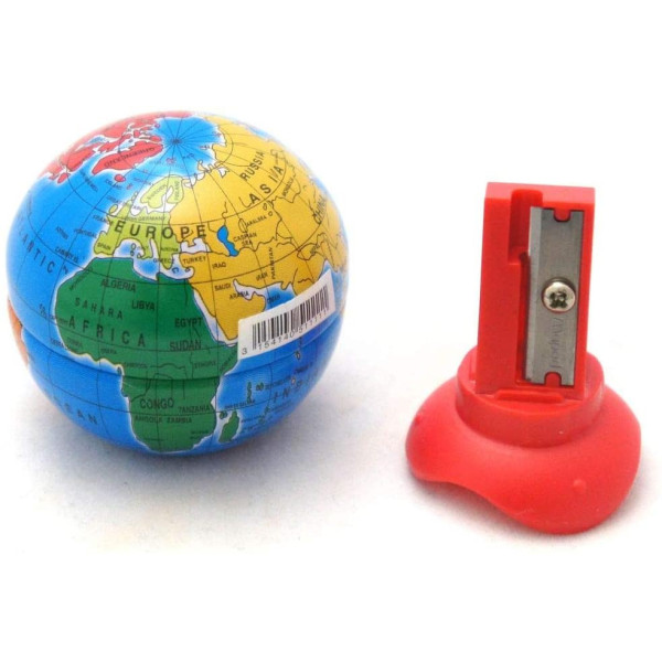 Taille-crayons - 1 trou - Avec réservoir - Globe - Carte du monde - Maped