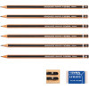 Crayons graphite - 6 modèles - 4H,3H,2H,H,F et HB - Gomme + taille-crayon - Lyra