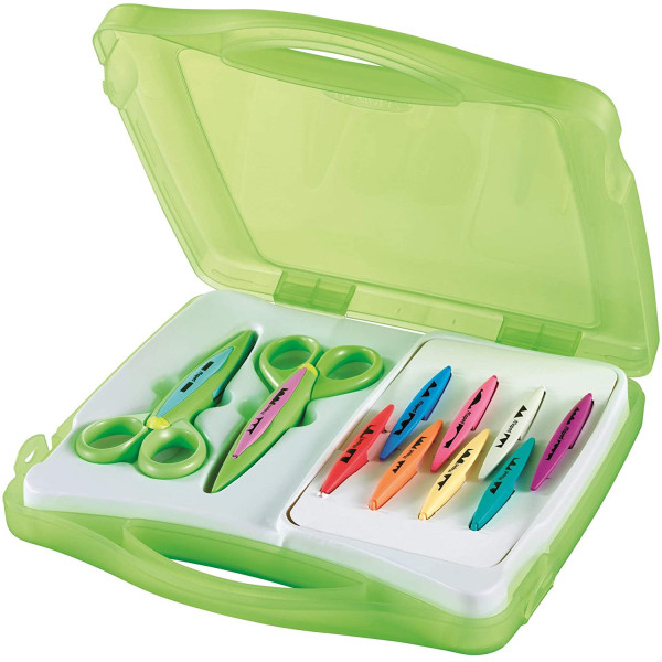 photo-Boîte de 10 ciseaux créatifs - Plastique - Lames interchangeables - Créacut - Maped