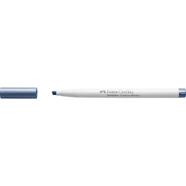 Feutre - Bleu - Métallique - 553 - Indélébile - Pointe biseautée - Tous supports - Faber-Castell Goldfaber creative marker