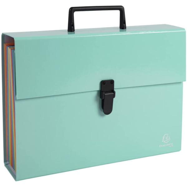 Valisette - Trieur - 18 compartiments - 32 x 24 cm - A4 - Vert - Exacompta