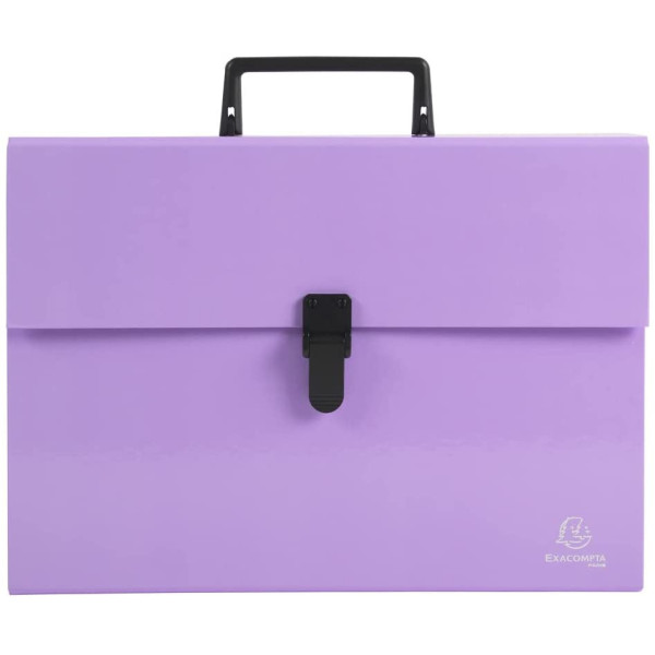photo-Valisette - Trieur - 18 compartiments - 32 x 24 cm - A4 - Mauve - Exacompta