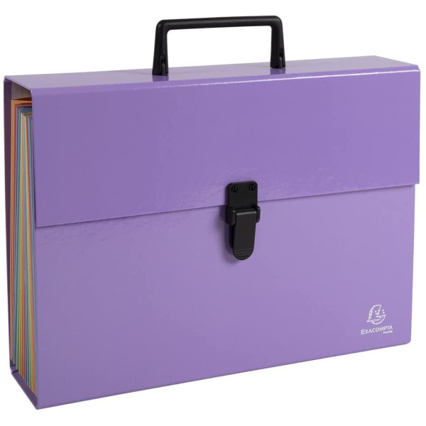 Valisette - Trieur - 18 compartiments - 32 x 24 cm - A4 - Mauve - Exacompta