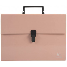 photo-Valisette - Trieur - 18 compartiments - 32 x 24 cm - A4 - Rose corail - Exacompta