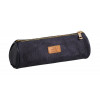 photo-Trousse - Scolaire - Ronde - Bleu marine - Cuir végan - Velours - 1 compartiment - School