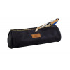 Trousse - Scolaire - Ronde - Bleu marine - Cuir végan - Velours - 1 compartiment - School
