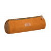 photo-Trousse - Scolaire - Ronde - Cognac - Cuir végan - Velours - 1 compartiment - School
