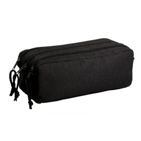 photo-Trousse - Scolaire - Noir - Rectangulaire - 3 compartiments - School